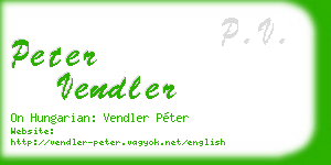 peter vendler business card